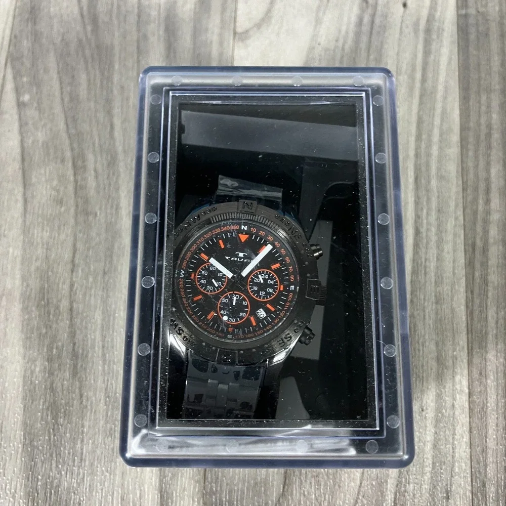 Tavan Between Wind & Water‎ 48mm Chronograph Gunmetal Bracelet Men's Watch 15160